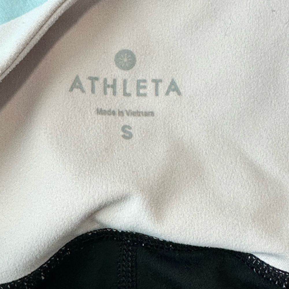 Athleta Colorblock Leggings in Black, Light Pink & Gray size small - Picture 3 of 5